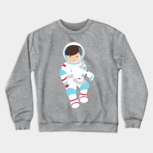 Astronaut Boy, Cosmonaut, Space Flight, Cute Boy Crewneck Sweatshirt